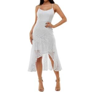 Emerald Sundae Midi Lace Dress Hi-Low Scoop Neck White Women's Size XXS New